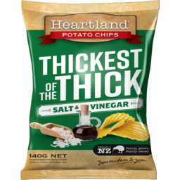 Heartland Thickest Of The Thick Salt & Vinegar Potato Chips 140g