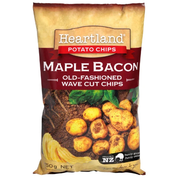 Heartland Maple Bacon Old Fashioned Wave Cut Potato Chips 150g