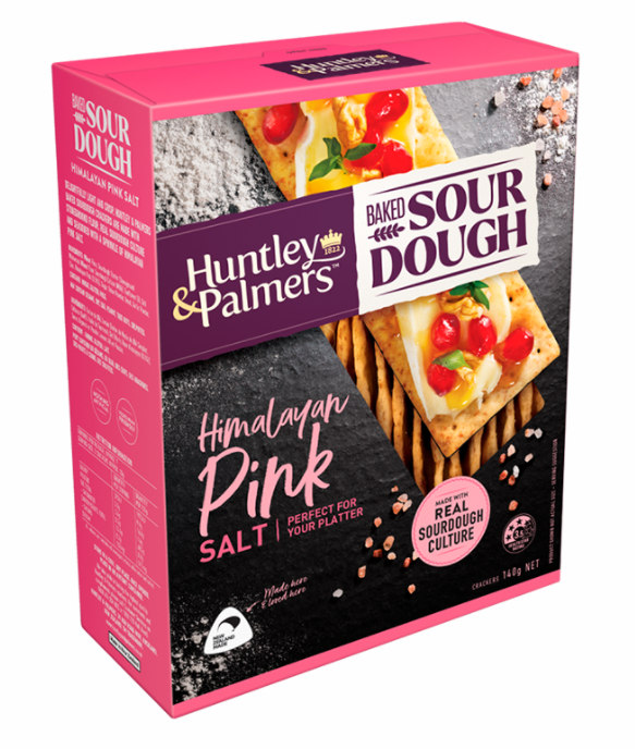 Huntley & Palmers Baked Sourdough Himalayan Pink Salt Crackers 140g