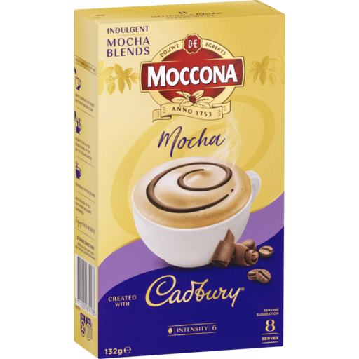 Moccona Cadbury Mocha Coffee Mix Sachets 8pk 132g