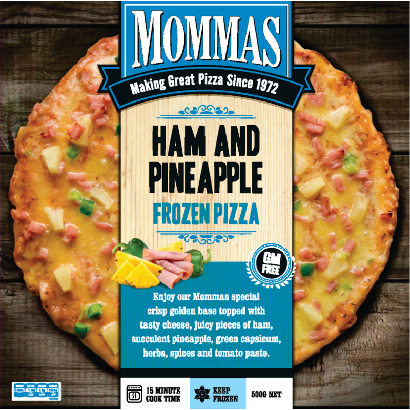 Mommas Frozen Ham & Pineapple Pizza 500g