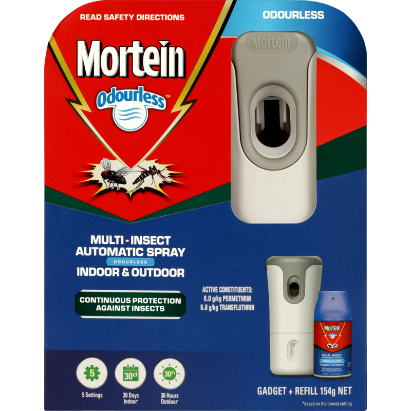 Mortein Odourless Automatic Indoor & Outdoor Insect Control Gadget & Refill 154g