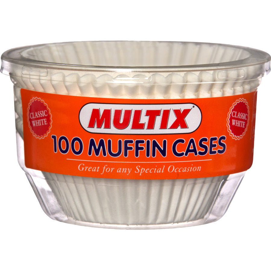 Multix Muffin Cases White 100pk - NI Only