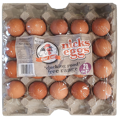 Nicks Eggs Free Range Size 8 Tray 20