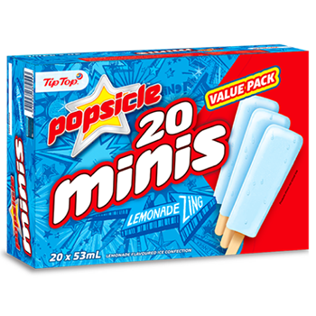 Tip Top Popsicle Mini Pops Lemonade 20pk