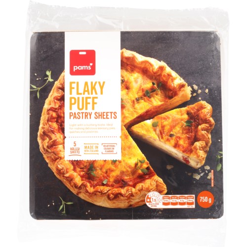 Pams Flaky Puff Pastry 5 Sheets 750g