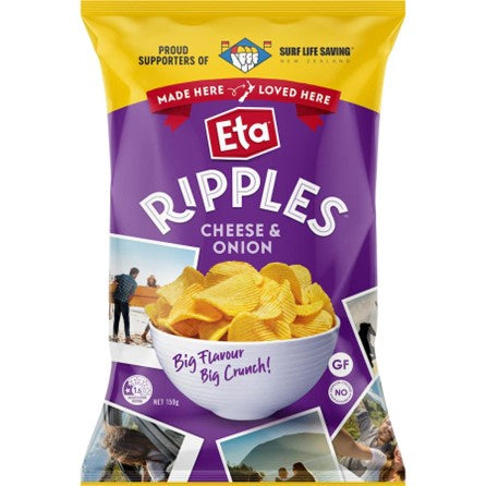 Eta Ripples Cheese Onion Potato Chips 150g