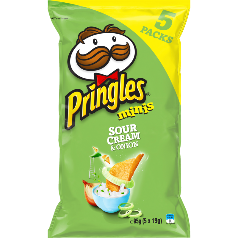 Pringles Minis Sour Cream & Onion Chips 5pk 95g