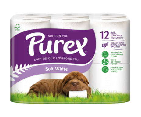 Purex Soft White Toilet Tissues 2ply 12pk