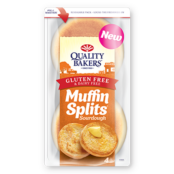 Quality Bakers Gluten Free Sourdough Muffin Splits 4 Pack