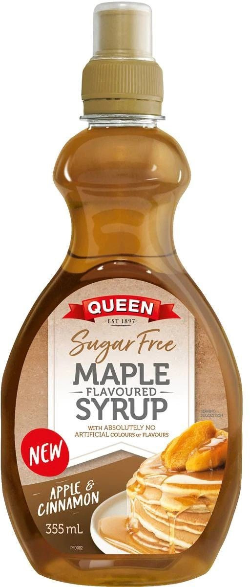 Queen Apple & Cinnamon Sugar Free Maple Flavoured Syrup 355ml