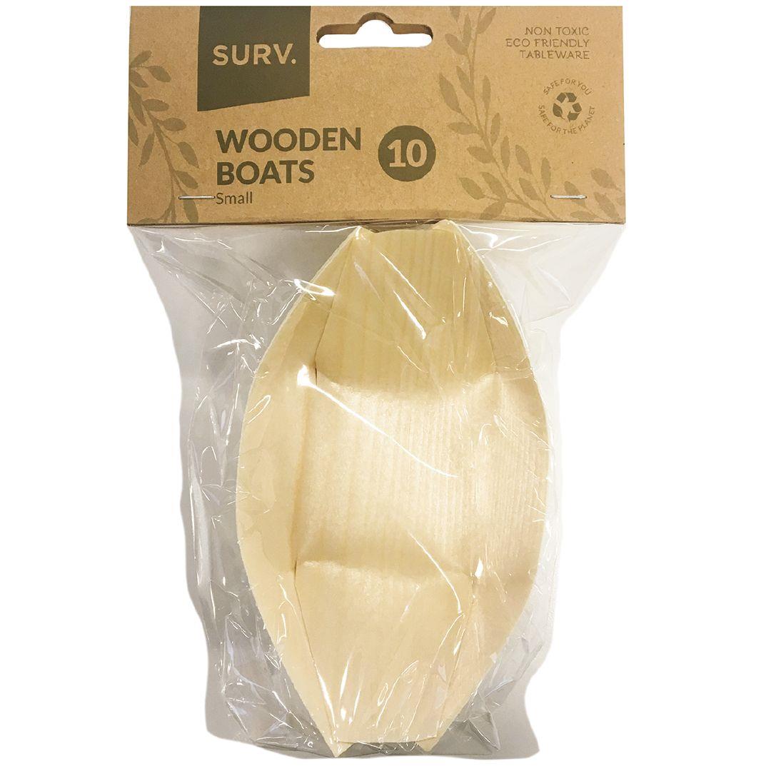 xx Surv Wooden Boats Small 13cm 10pk