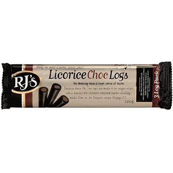 RJs Licorice Chocolate Logs Triple 120g