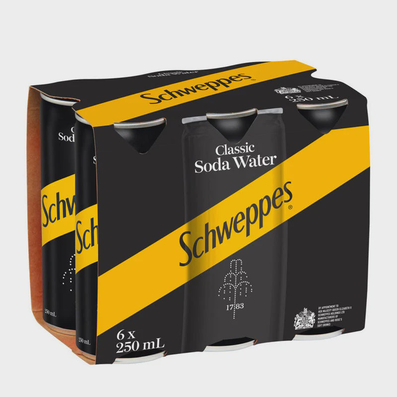 Schweppes Classic Soda Water 250ml 6pk