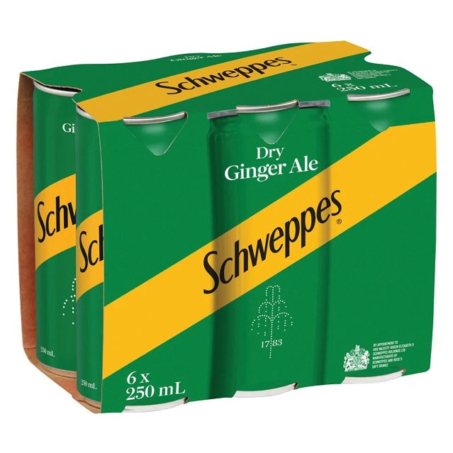 Schweppes Ginger Ale Cans 250ml 6Pk