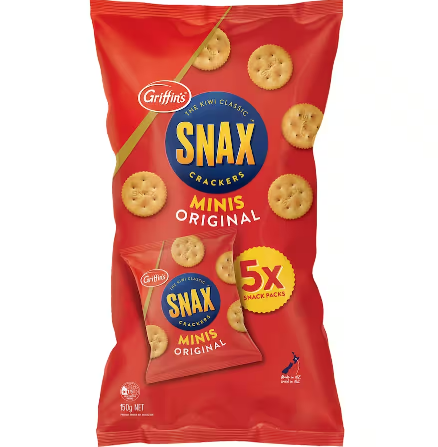 Griffins Minis Original Snax Crackers Snack Pack 5pk 150g