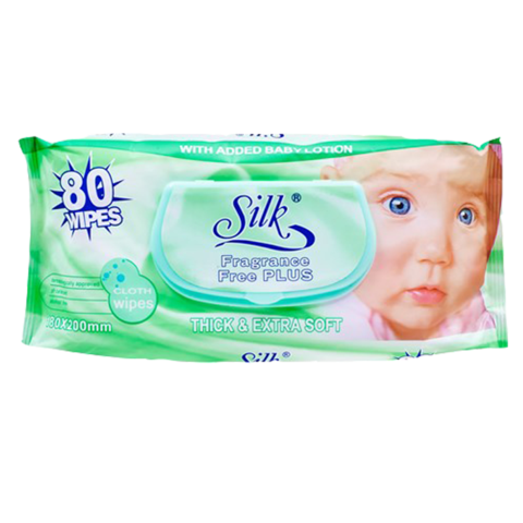 Silk Thick & Extra Soft Fragrance Free Baby Wipes 80pk