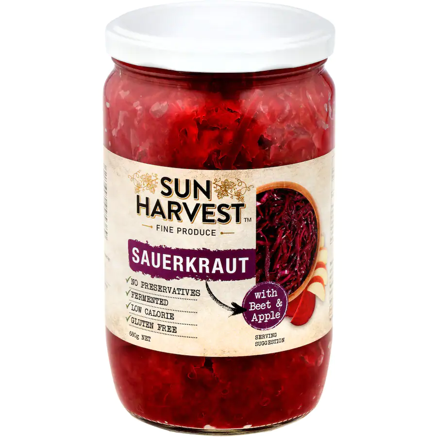 xx Sun Harvest Beet & Apple Sauerkraut 680g