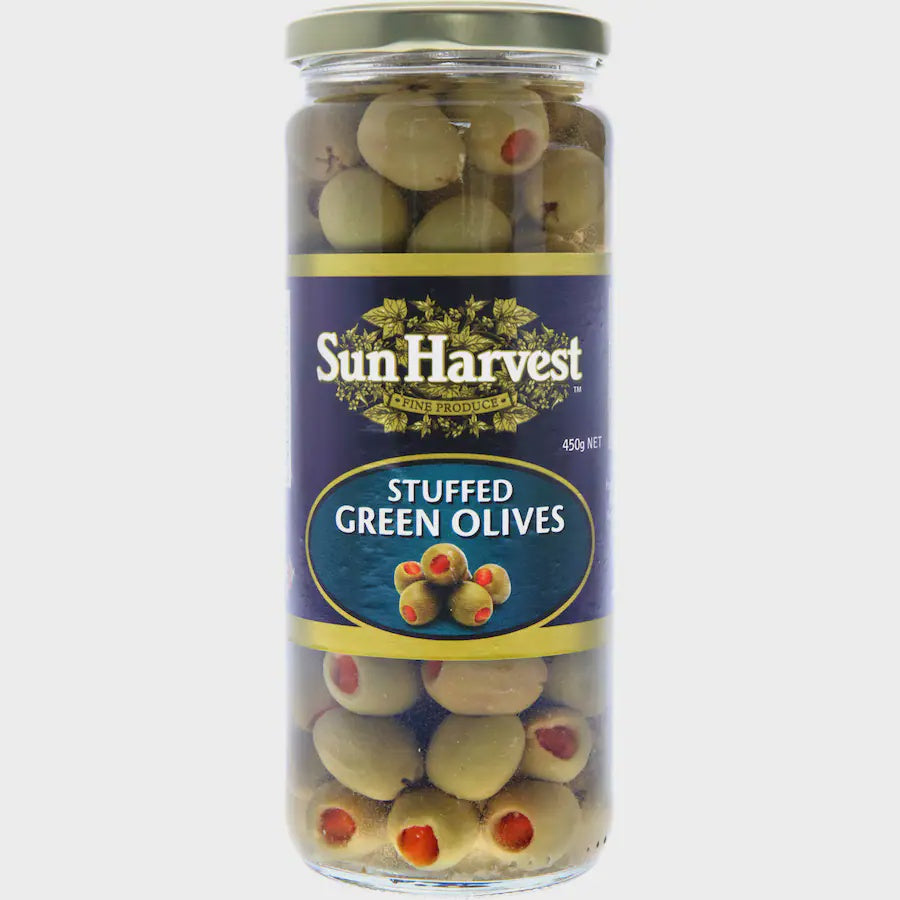 Sun Harvest Olives Green Stuffed 450g