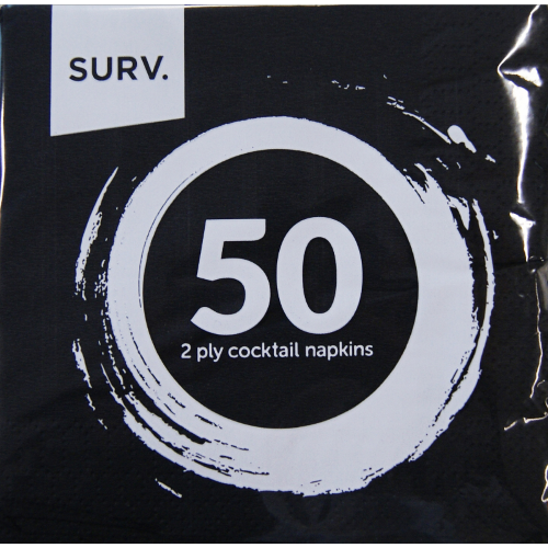 Surv Luncheon Napkin Black 2ply 50pk