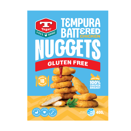 Tegel Frozen Free Range Gluten Free Tempura Battered Chicken Nuggets 400g