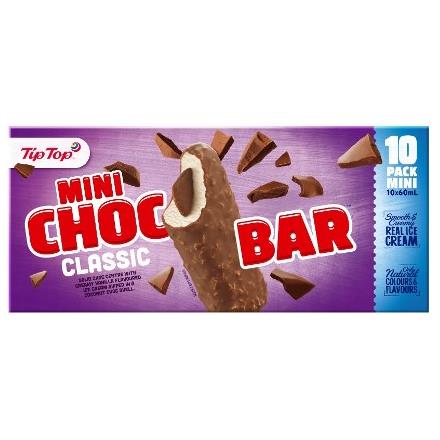 Tip Top Ice Cream Choc Bar Minis 10pk 600ml