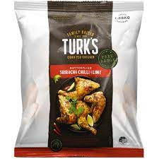 Turks Free Range Whole Butterfly Chicken Sriracha Chilli & Lime 1.35kg