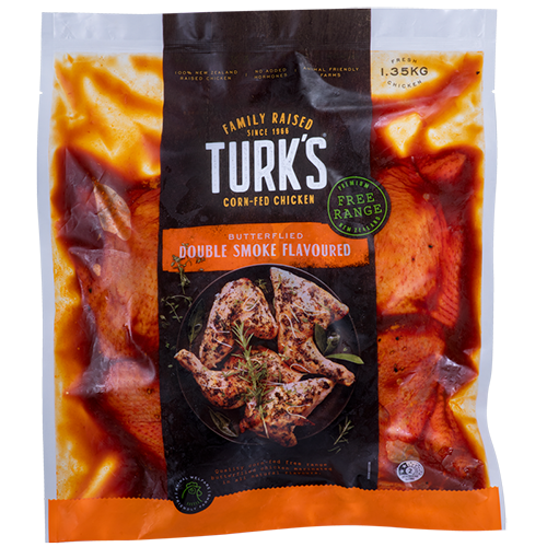 Turks Free Range Whole Butterfly Chicken Double Smoked 1.35kg