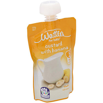 Watties Creamy Custard With Banana Baby Food Pouch 120g