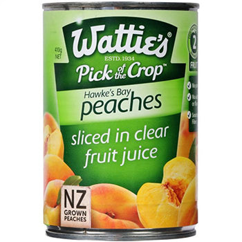 Watties Peaches Sliced Clear Fruit Juice 410g