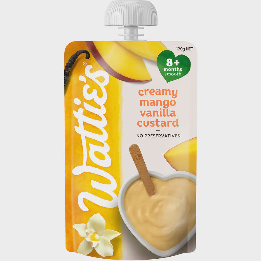 Watties Creamy Mango Vanilla Custard Baby Food Pouch 120g