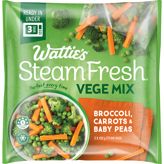 Watties SteamFresh Vege Mix Broccoli, Carrots and Corn 2pk 320g