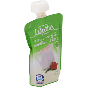 xx Watties Strawberry & Vanilla Custard Pouch 120g