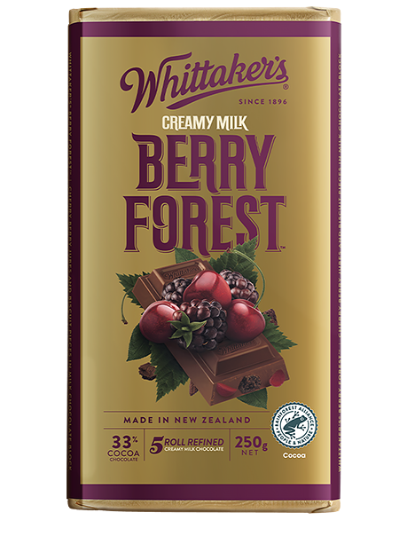 Whittakers 33% Cocoa Creamy Milk Berry Forest Chocolate Block 250g