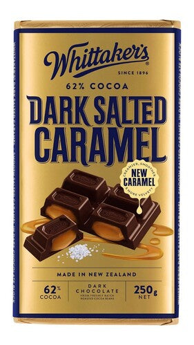 Whittakers 62% Dark Salted Caramel Chocolate Block 250g