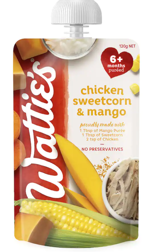 Watties Chicken Sweetcorn Mango Baby Food Pouch 120g