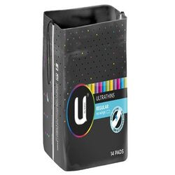 U by Kotex Ultrathins Regular Pads No Wings 14pk