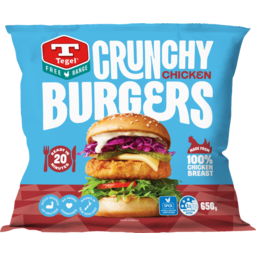 Tegel Frozen Free Range Crunch Chicken Burgers 650g