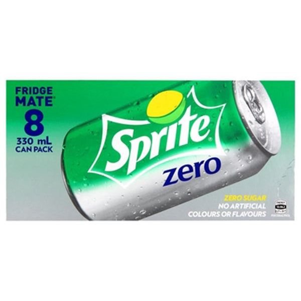 Sprite No Sugar Lemon Lime Soft Drink Cans 8pk x 330ml