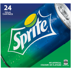 Sprite Lemon Lime Soft Drink Cans 24pk x 330ml