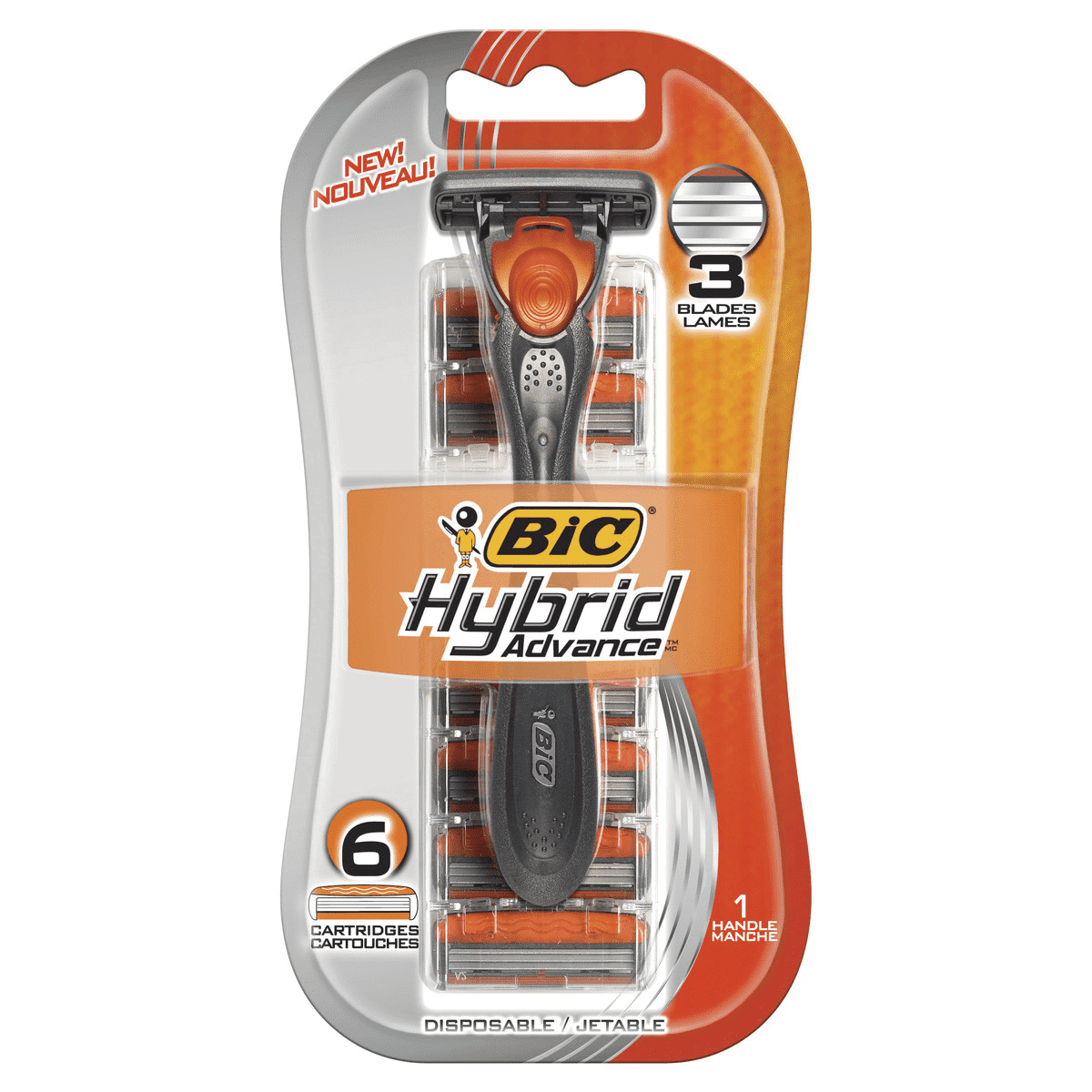 Bic Hybrid 3 Shaver Advance With Blades 6pk